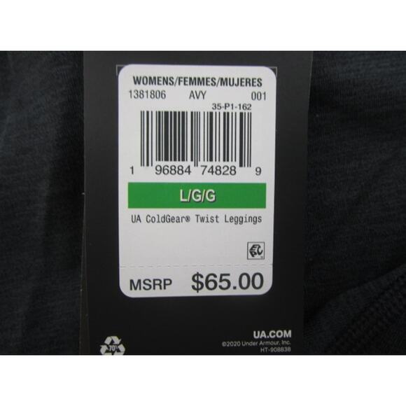 Under Armour ColdGear Mid Rise Full Length Twist Leggings Black Women's Large - Picture 5 of 5